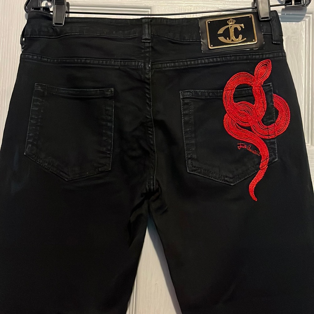 Just Cavalli snake embroidered jeans!